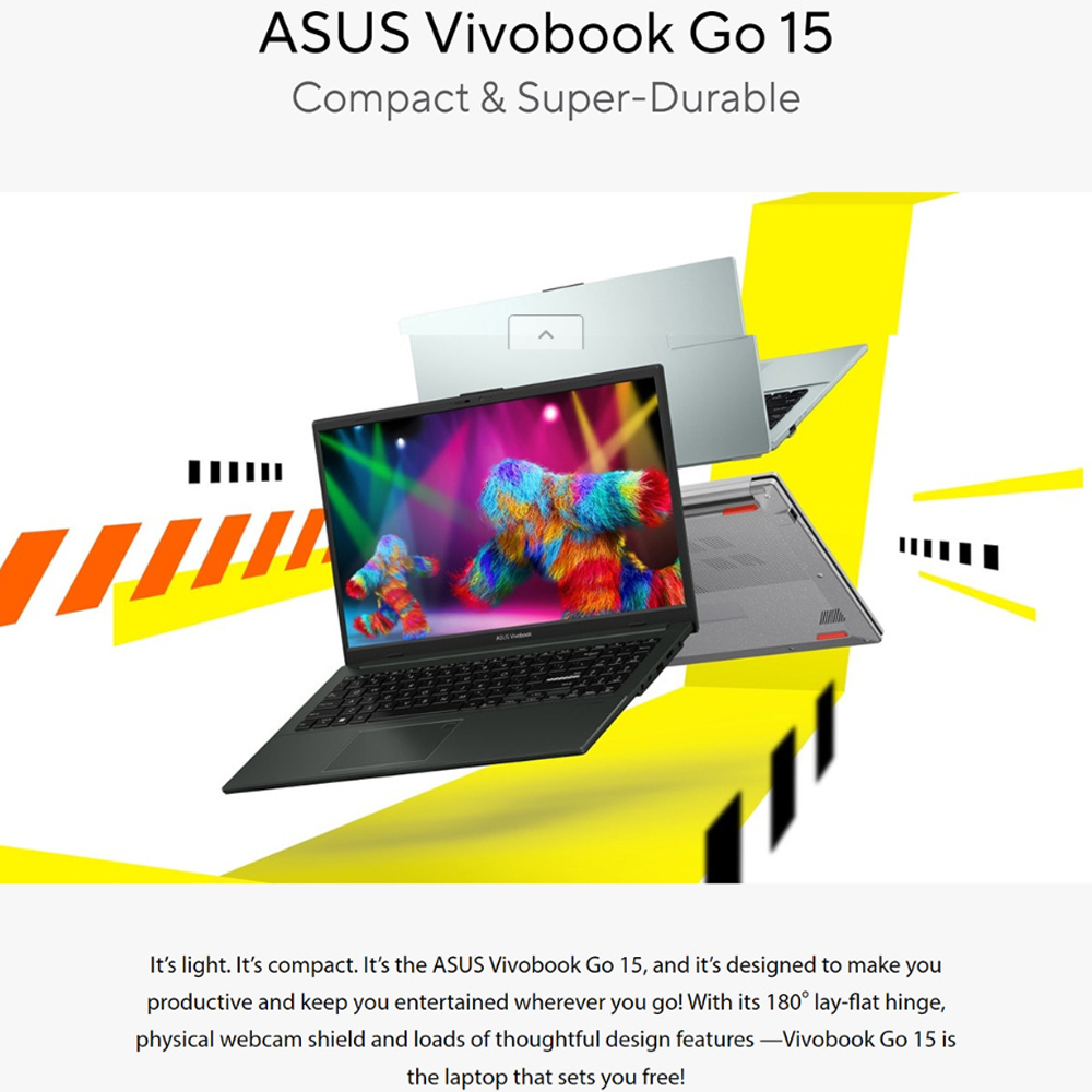 ASUS Vivobook Go 15  Laptop E1504F-ANJ466WS  | System Diagnosis | Function Key Lock | WiFi SmartConnect | 2  Year General Warranty