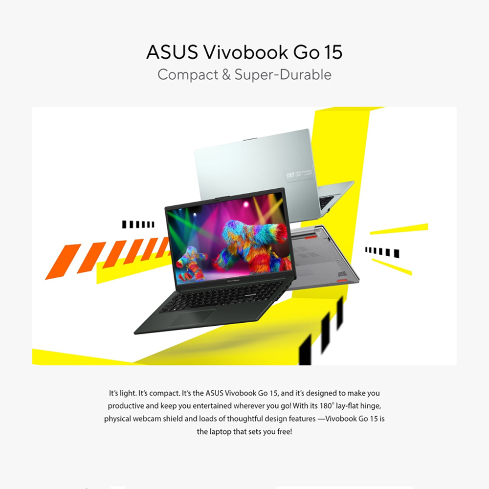 ASUS Vivobook Go 15  Laptop E1504F-ANJ468WS | ASUS Webcam Shield | ASUS AI Noise Cancelation | ASUS WiFi Master | 2  Year General Warranty
