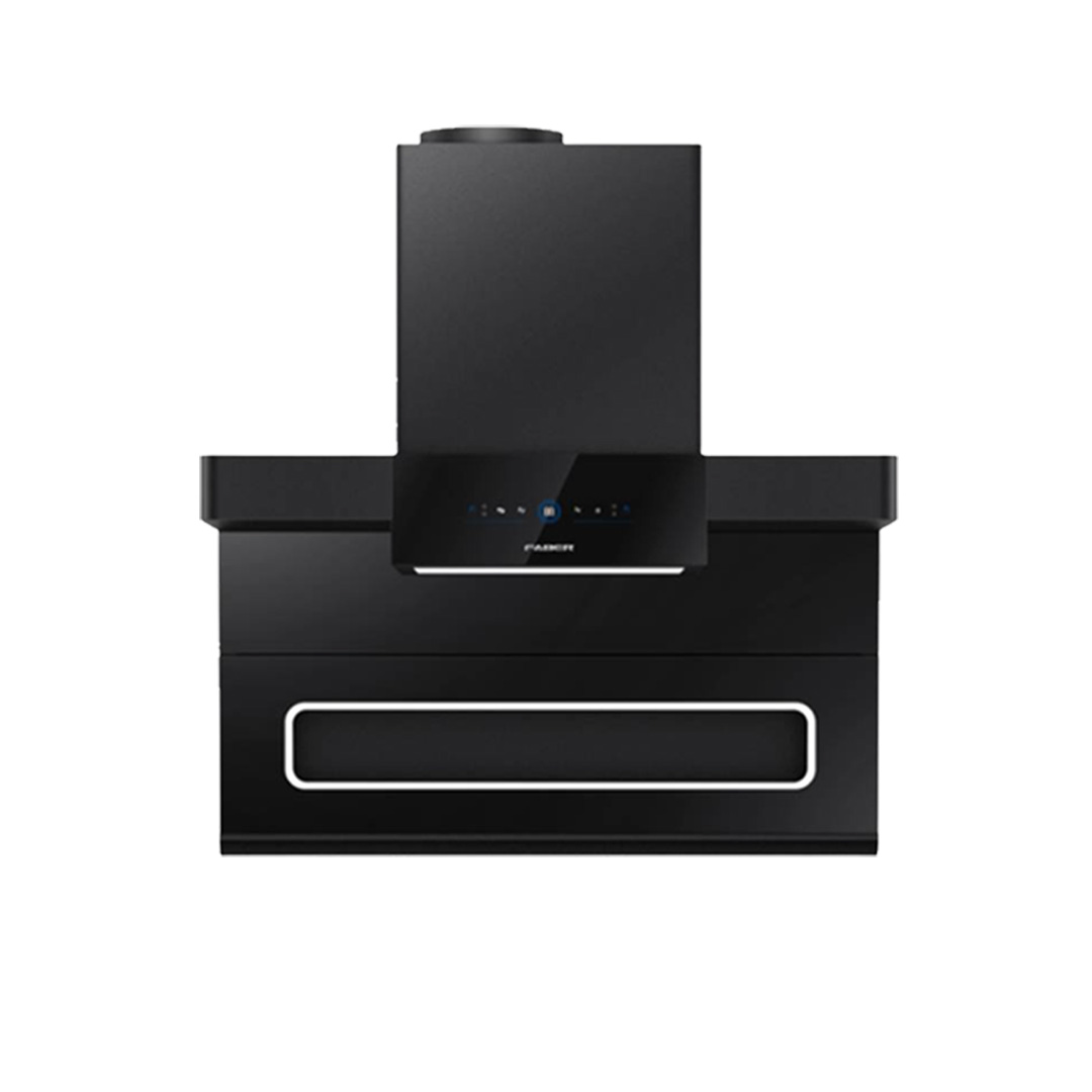 FABER 1600m3/h Designer Hood FABERJET MEGAFLEX 90BK | Tempered Glass Surface | Turbo Speed Function | Auto Heat Cleaning | Hand Wave Control | Cooker Hood with 1 Year Manufacture