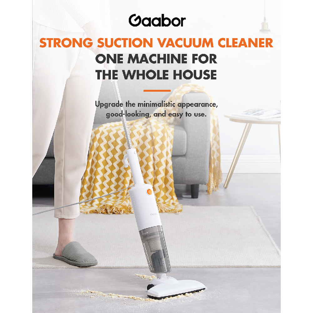Gaabor 500W Stick Vacuum cleaner | VCW14M-WH01B | Stainless Steel Handle | New Filtration System