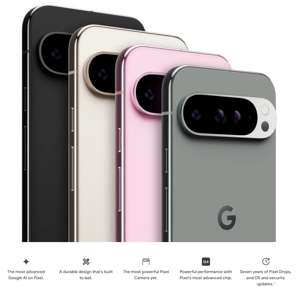 Google Pixel 9 Pro XL 16GB+512GB | Super Res Zoom up to 30x | Fast wireless charging | Anti-malware and anti-phishing protection