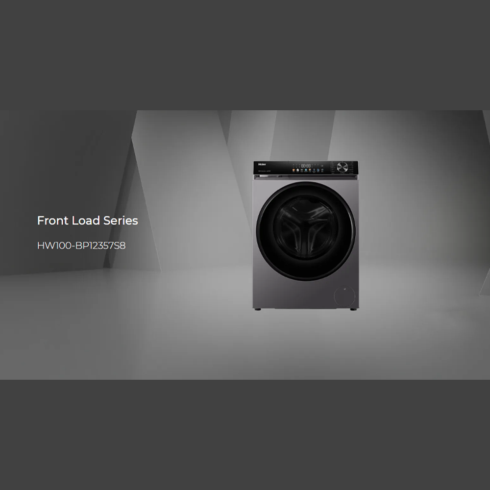 HAIER 9KG/10KG/12KG Color AI Inverter Front Load Washing Machine BP12357S8 | 5 Star Energy Saving Rating | Color AI Panel Screen | Smart Wash (Essence Wash)