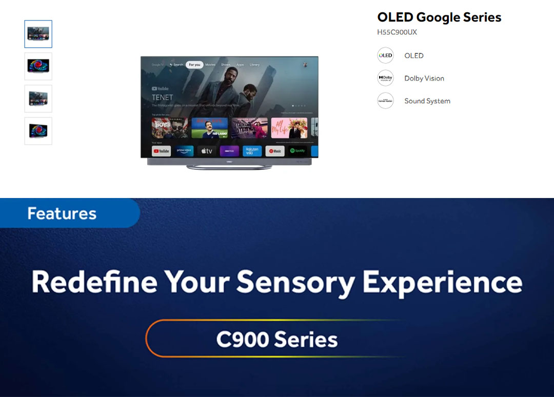 HAIER 55" OLED 4K HDR Smart LED TV H55C900UX | OLED Google Drive Series | Dolby Vision |  Sound System | 120 Hz | Smart LED TV with 3 Year Warranty