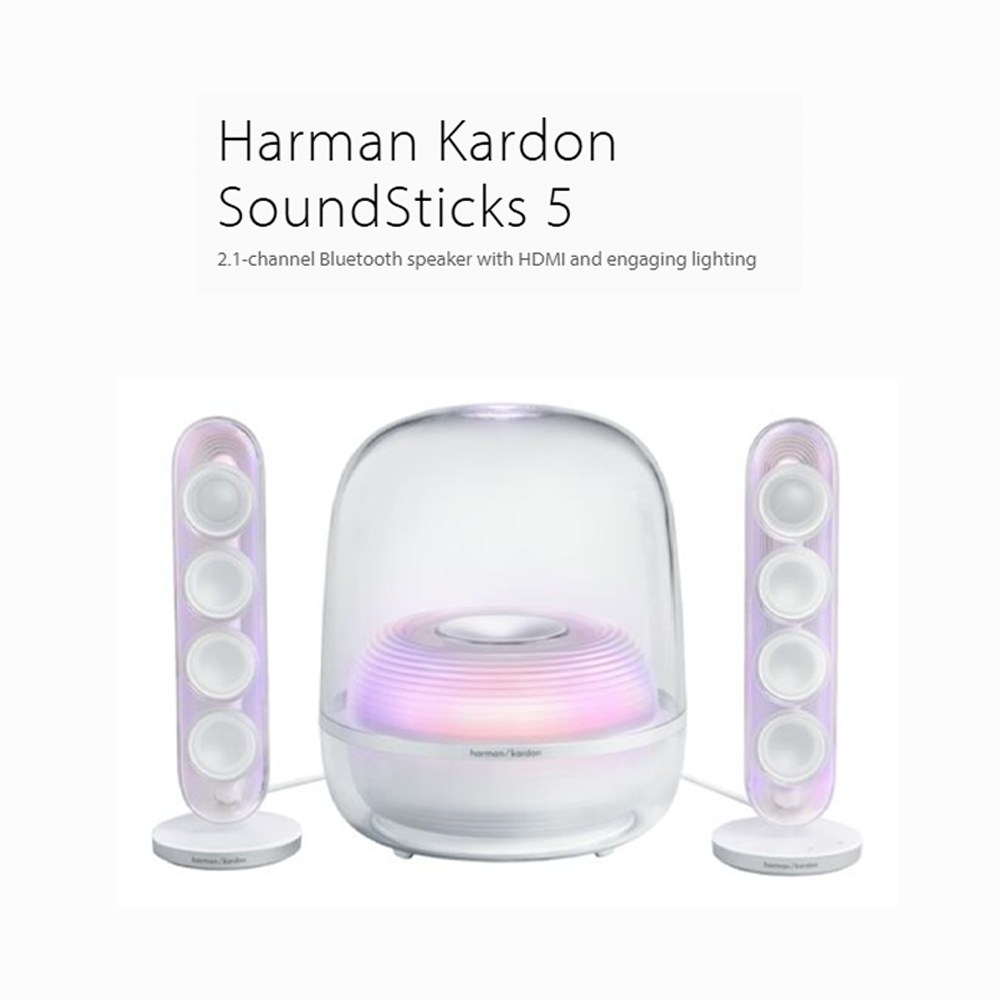 harman kardon Bluetooth Speaker System SoundSticks 5 | Multi-speaker connection by Auracast™ | Wireless Bluetooth Streaming | Bring light to your music