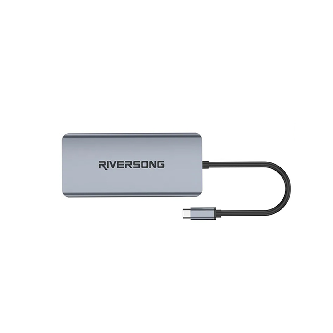 RIVERSONG Nexus P11 Multifunction Type-C Docking Station HB11 | AUZ Audio | 100Mbps Bandswitch | USB 3.0 (5Gbps) Transmission | Accessories with 1 Year Warranty