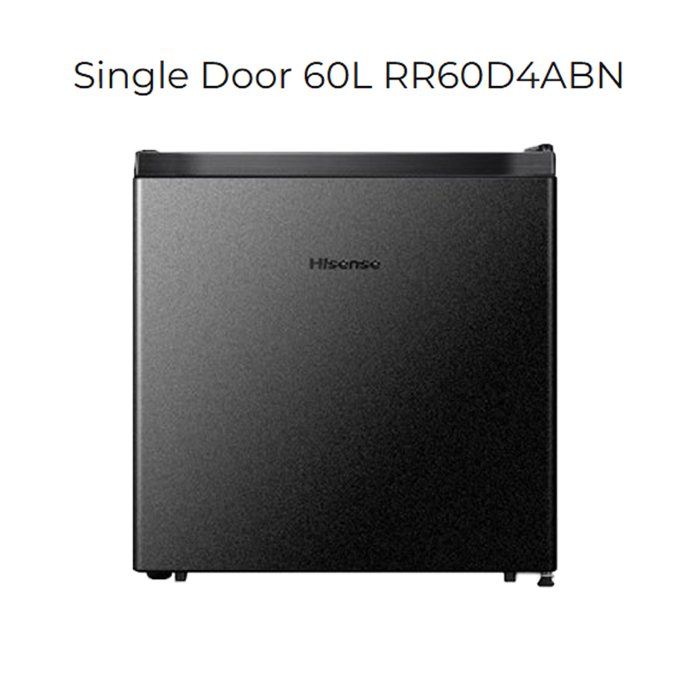 HISENSE 60L Minibar RR60D4ABN Single Door Fridge Mini Bar Refrigerator | Reversible Door | Separate Chiller Zone | Adjustable Thermostat