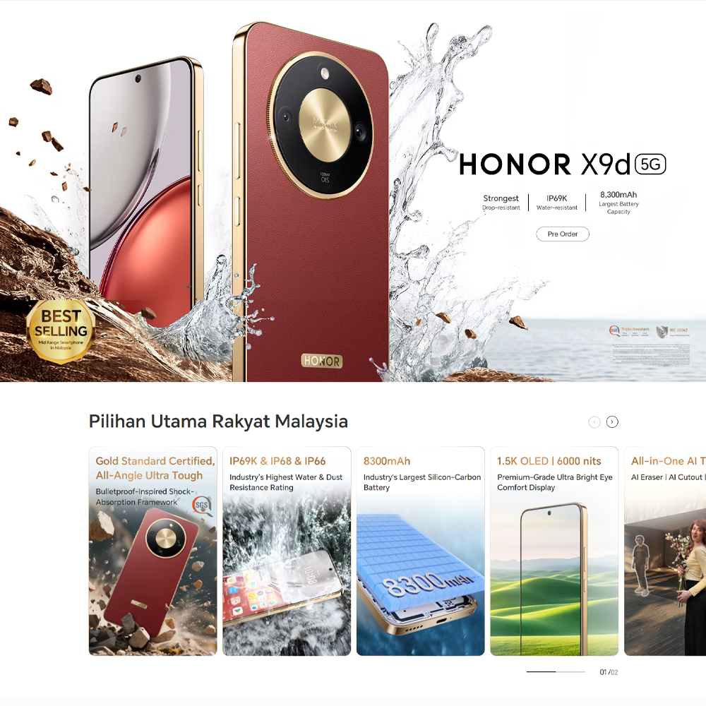 HONOR X9d 5G | IP69K  Water-Resistant | Li-Po 8300 mAh,Fast charging 66W | Strongest  Drop-resistant | Qualcomm Snapdragon 6 Gen 4 (4 nm)