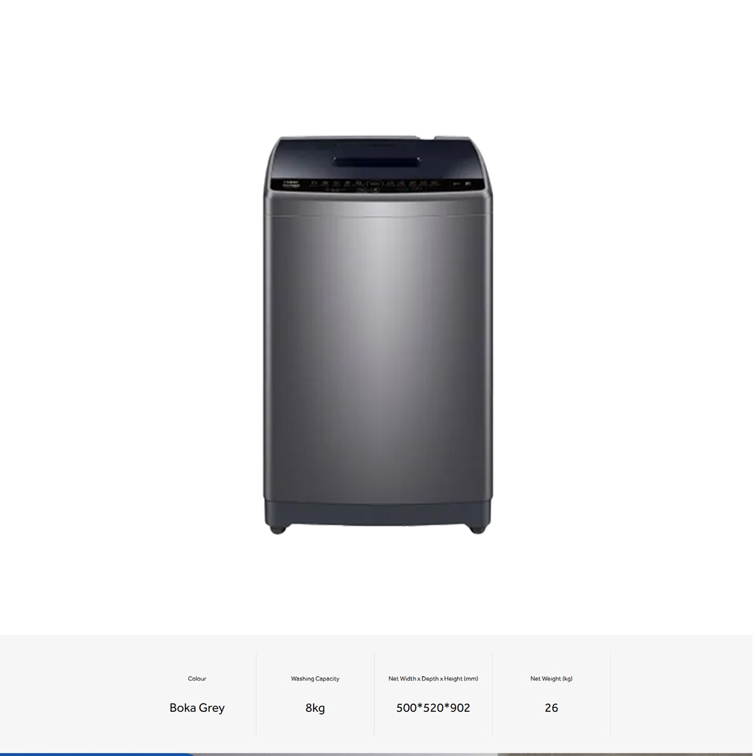 HAIER 8KG Top Load Washing Machine HWM80-1269S2 | Pillow Drum | Quick Wash | Stainless Steel Drum | Magic Filter | Washing Machine with 2 Year Warranty