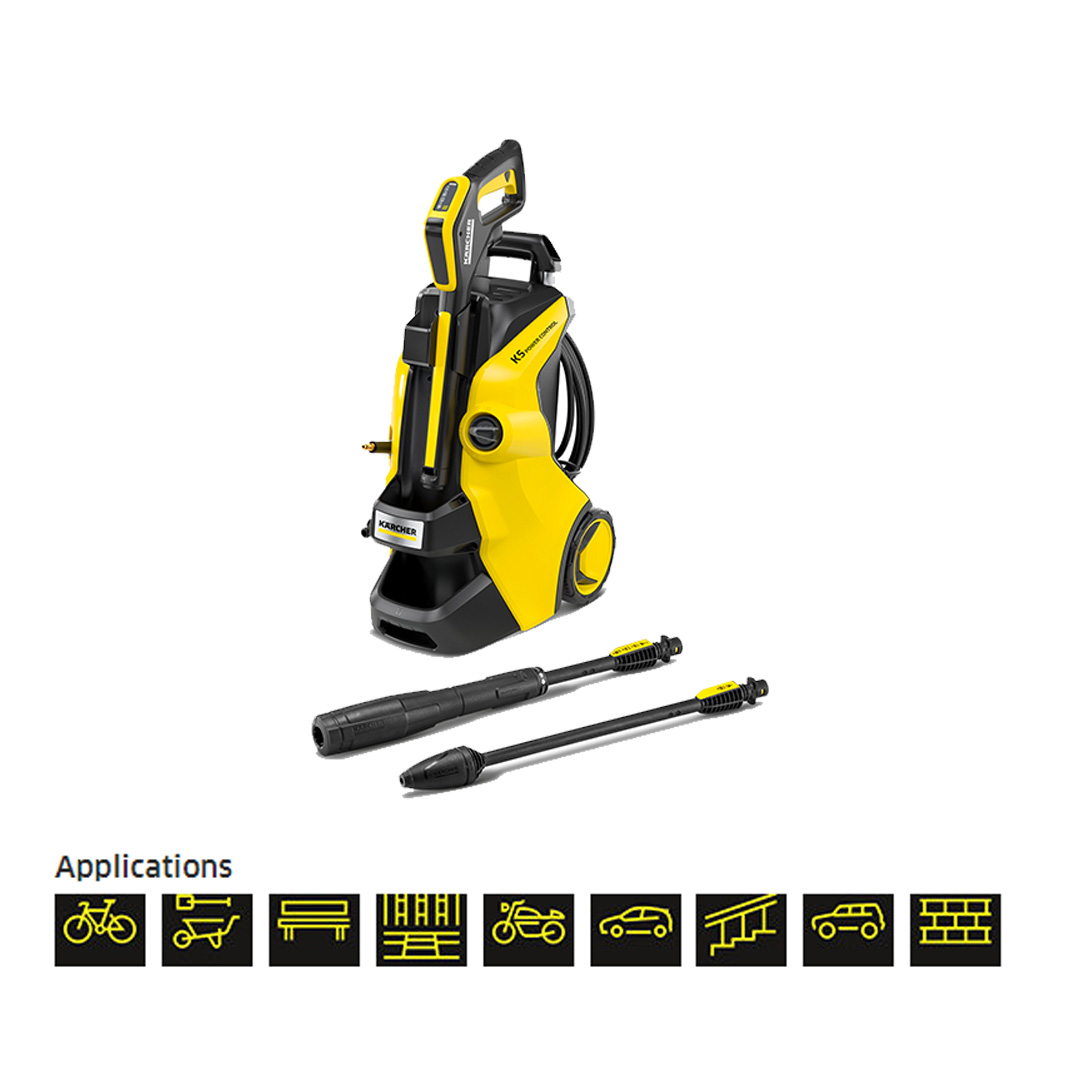 Karcher 145 Bar Pressure Washer K 5 Power Control | Home and Garden App | High-Pressure Gun | Vario Power | Pressure Washer with 1 Year Warranty