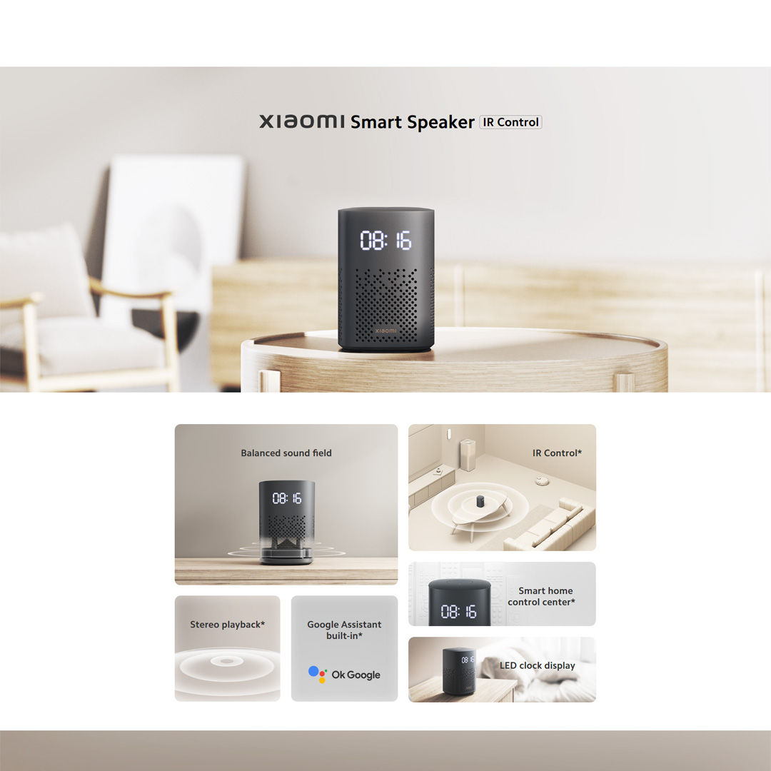 Xiaomi Smart Speaker IR Control L05G | Balanced Sound Field | Google Assistant Built-in | Smart Home Control Center | Speaker with 1 Year Warranty