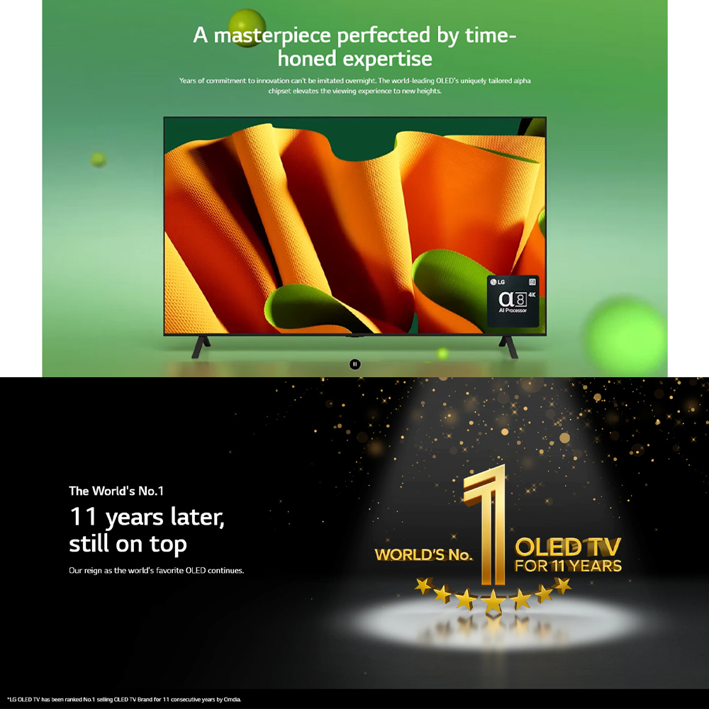 sold out       icon arrow left boldicon arrow right bold Share:  0 Product Information Section LG 55/65 inch 4K UHD Smart TV with AI B4 | α8 AI Super Upscaling 4K | FreeSync Anti-Tear | HGiG Game Mode