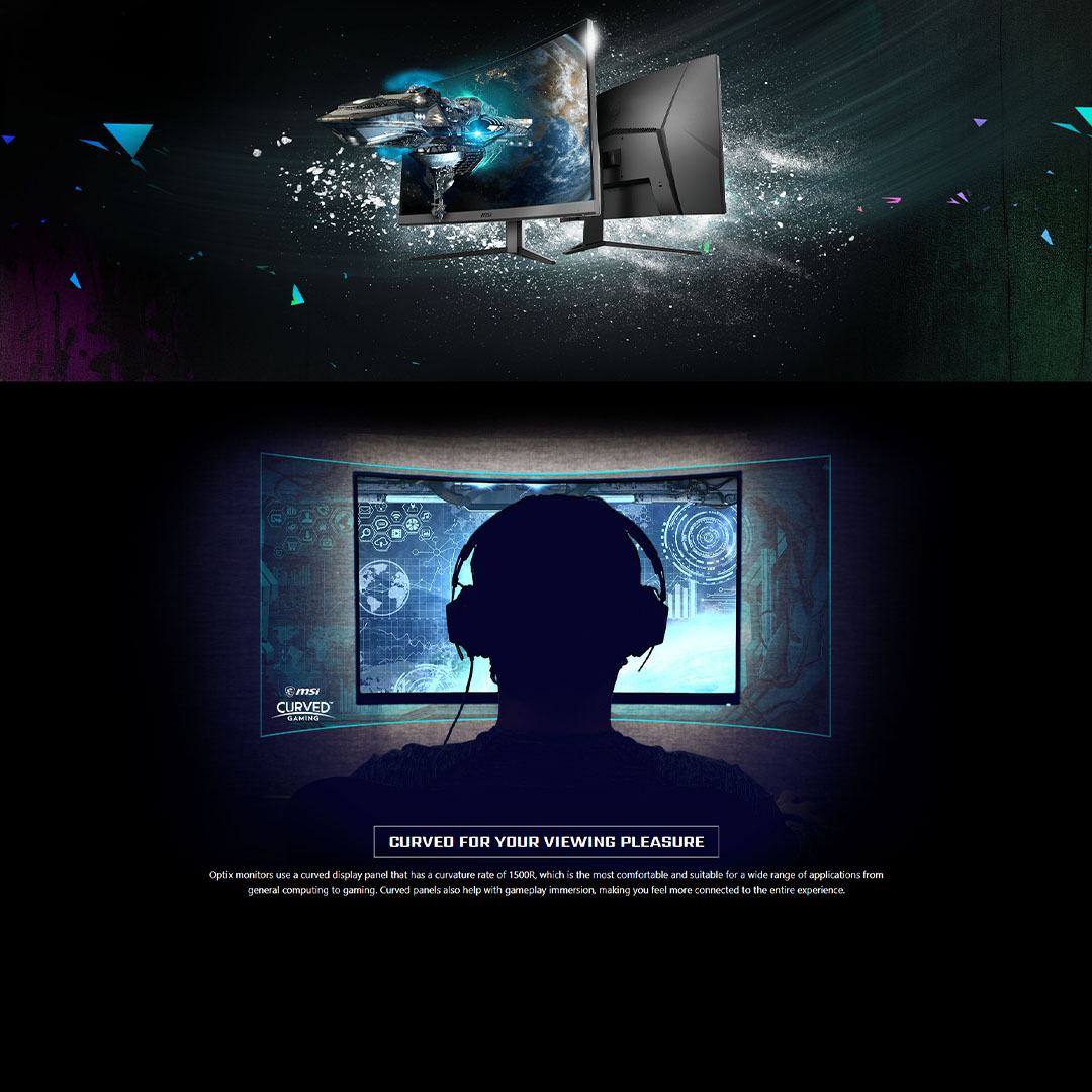 MSI Optix Curved Gaming Monitor G32C4X 31.5-inch | 250hz Refresh rate | 178 degrees of wide viewing angle | HDR technology | with 3 Years Warranty