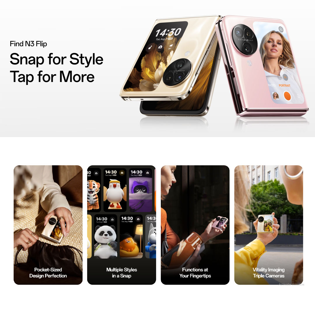 (Pre-Order till 27.10.2023) OPPO Find N3 Flip 12GB+256GB | 6.8" LTPO AMOLED Display | 50MP Camera | 4300mAh Battery | Smartphone with 1 Year Warranty