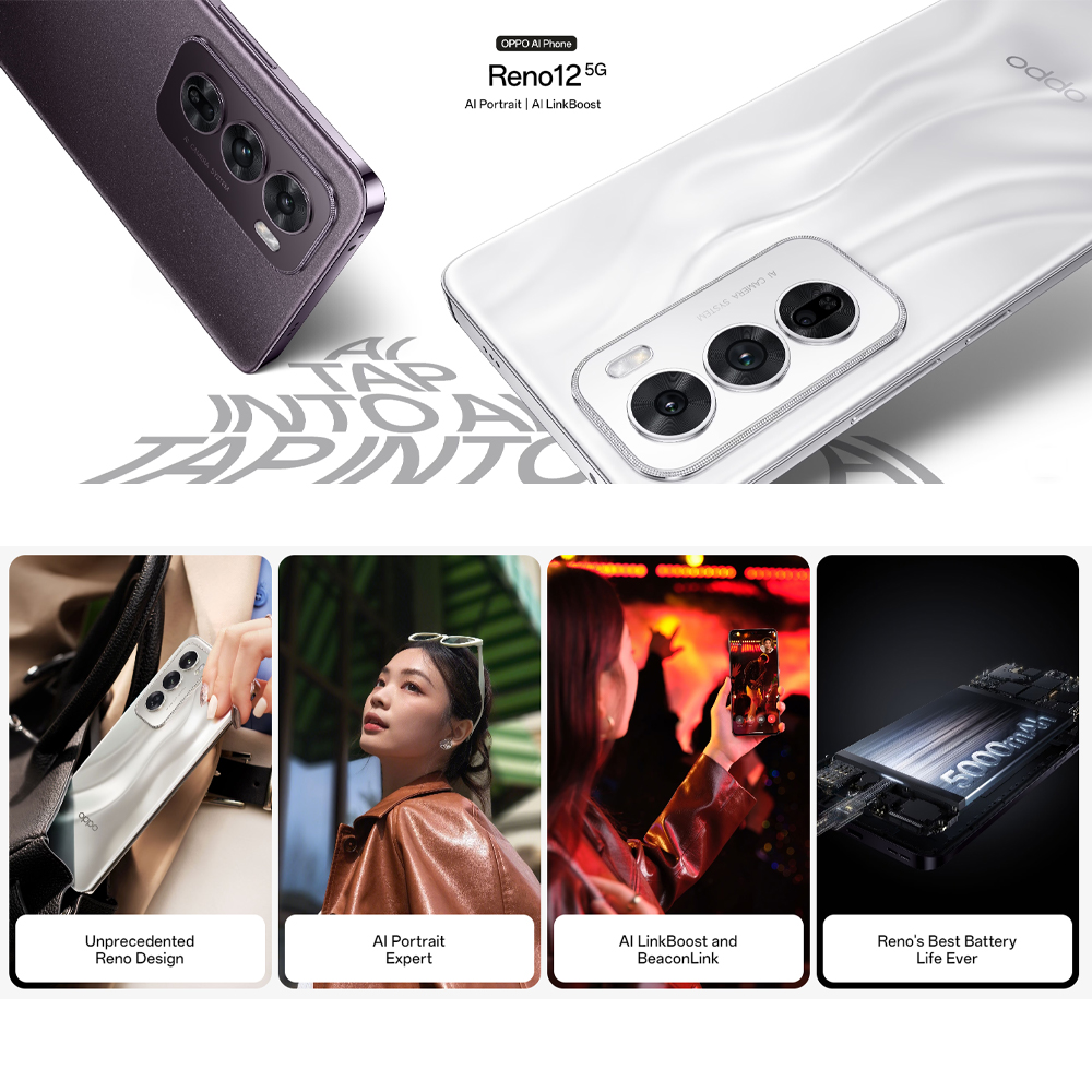 OPPO Reno12 5G 12GB+512GB | Unprecedented Reno Design | Reno's Best Battery Life Ever | AI Expert Potrait | 1  Year General Warranty
