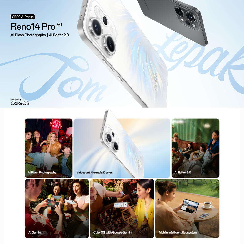 OPPO Reno14 Pro 5G | Al-Enhanced 4K HDR Video | 6200mAh Large Battery 80W SUPERVOOCTM | 50MP 3.5xTelephoto | 50MP Ultra-Wide Camera