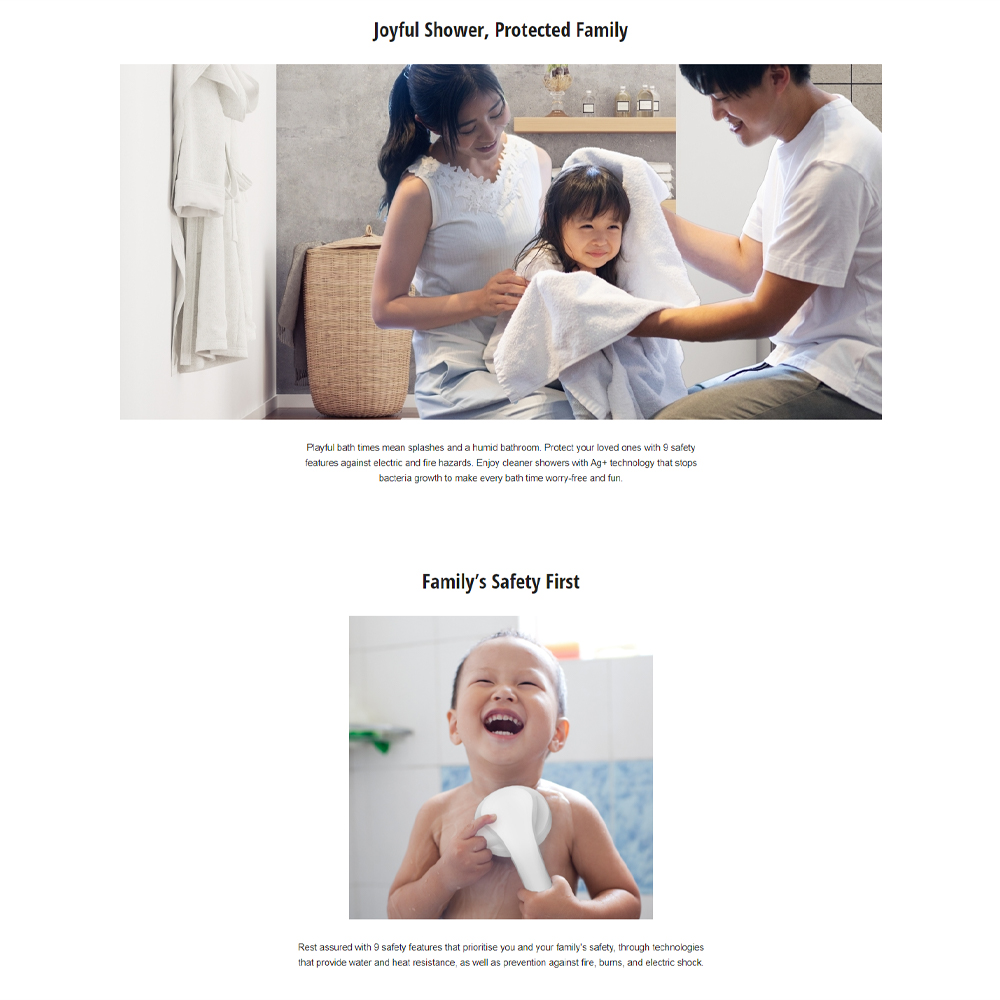 Panasonic 3600W V Series Water Heater (Non-Jet Pump) Matt DH-3VS1MW | 9 safety features | Water Resistant | Water Flow Sensor