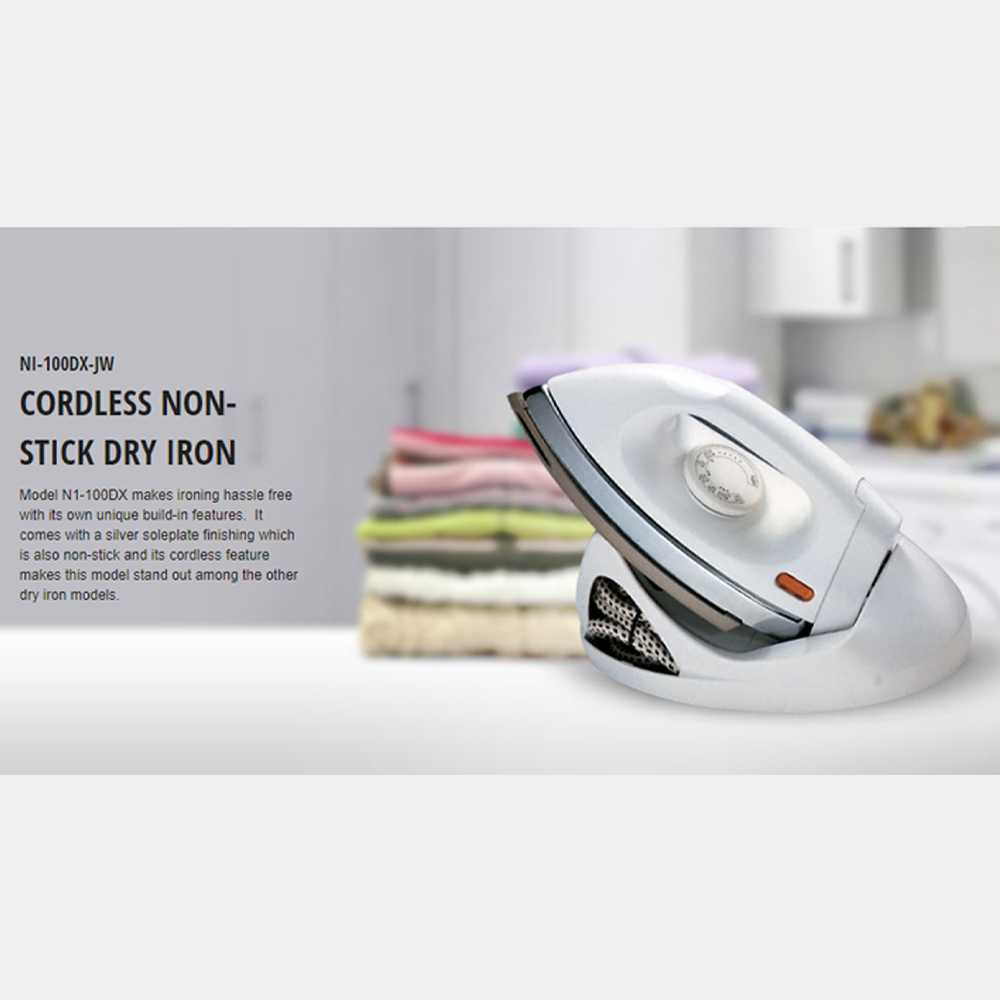 Panasonic 1000W Cordless Non-Stick Dry Iron NI-100DX-JW | Pilot Lamp | Sheathed Heater