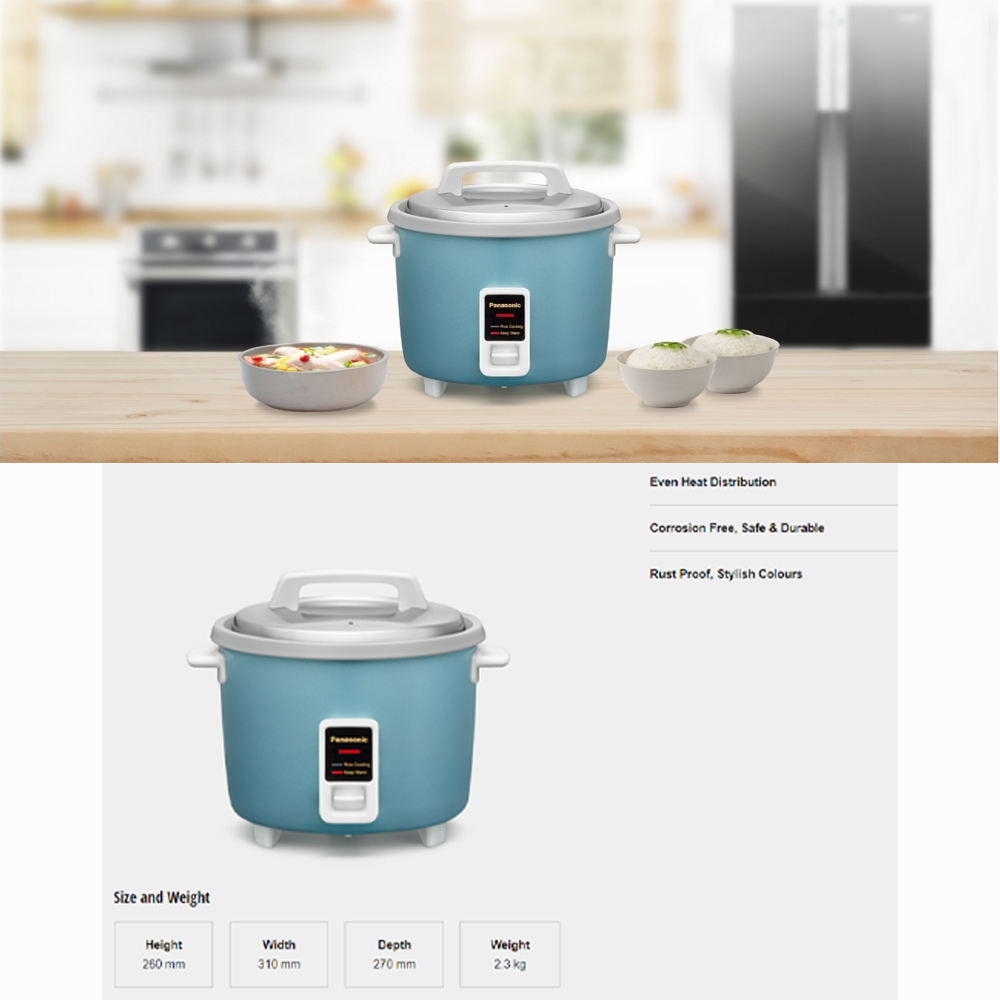 Panasonic 1.8L Conventional Rice Cooker SR-Y18GWSKN/ SR-Y18GASKN/ SR-Y18GLSKN | Micro switch & Thermal fuse | Rust Proof
