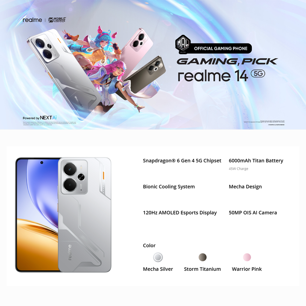 realme 14 5G 12GB+256GB | 6.67 inch | 50MP | Qualcomm Snapdragon 6 Gen 4 (4 nm) | 6000mAh, 45W Fast Charge
