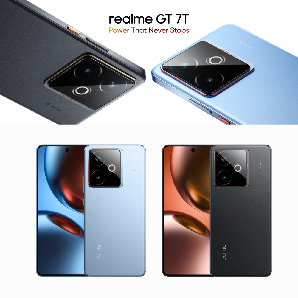 realme GT 7T 12GB+256GB | 6.8 inches, AMOLED | 50MP Rear Camera | Mediatek Dimensity 8400 Max (4 nm) |  1280 x 2800 pixels | Li-Po 7000mAh, 120W wired