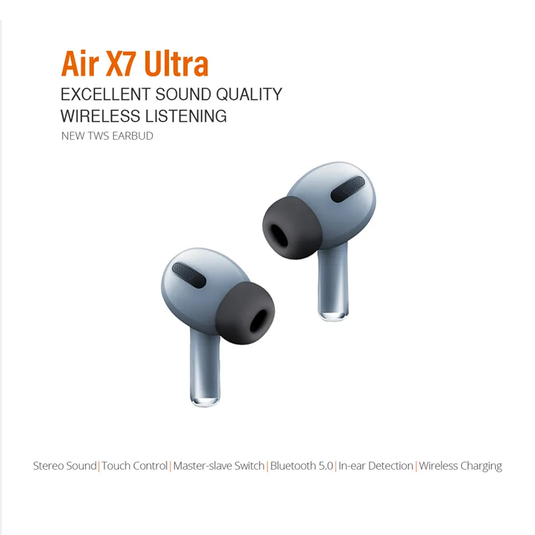 RIVERSONG Air X7 Ultra TWS Earbuds | Stereo Sound | Touch Control | Bluetooth 5.0 | Wireless Charging | In-ear Detection | Earbuds with 1 Year Warranty