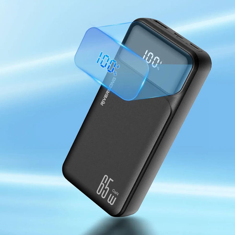 RIVERSONG 20000mAh Phantom 65 Pro | 64W Fast Charging | Wide Compatiblity | High Speed Laptop Power Bank | Power Bank with 1 Year Warranty