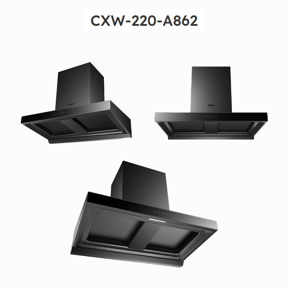 ROBAM 2000m3/h Dual-Cavity Range Hood Black SRB-A862 | Absorbing Smokes in All Directions | Low-Noise Operation Quiet