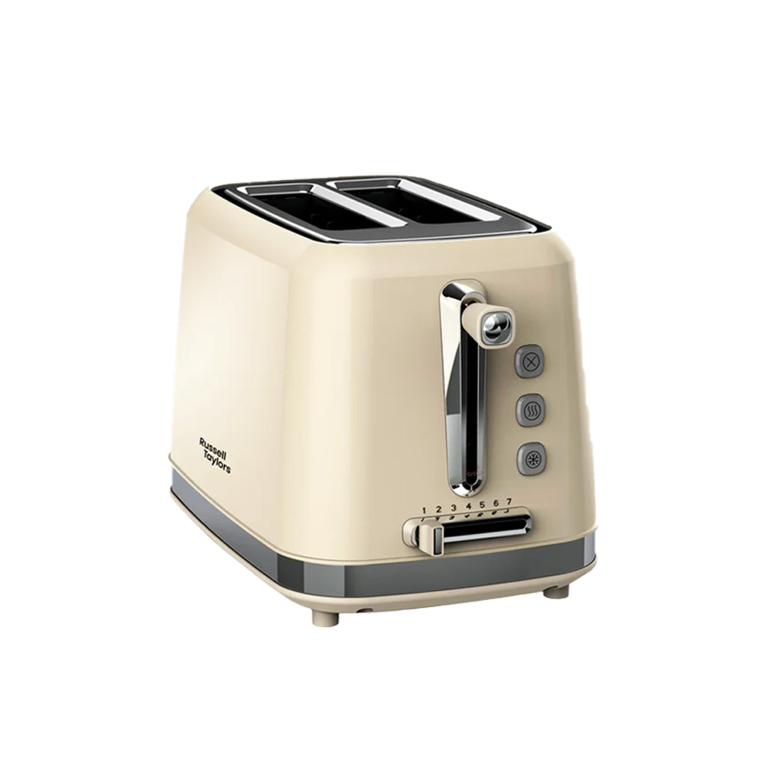 Russell Taylors 2 Slices Retro Toaster RT-10 | 925W Power | Extra Wide Toasting Slots | Multi-Functional | Toaster with 2 Year Warranty