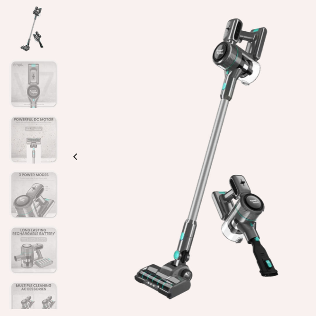 Russell Taylors 130W Cyclone Cordless Vacuum Cleaner V7 | Rechargable  Battery | 3 Power Mode | Powerful DC Motor | Vacuum Cleaner with 2 Year Warranty