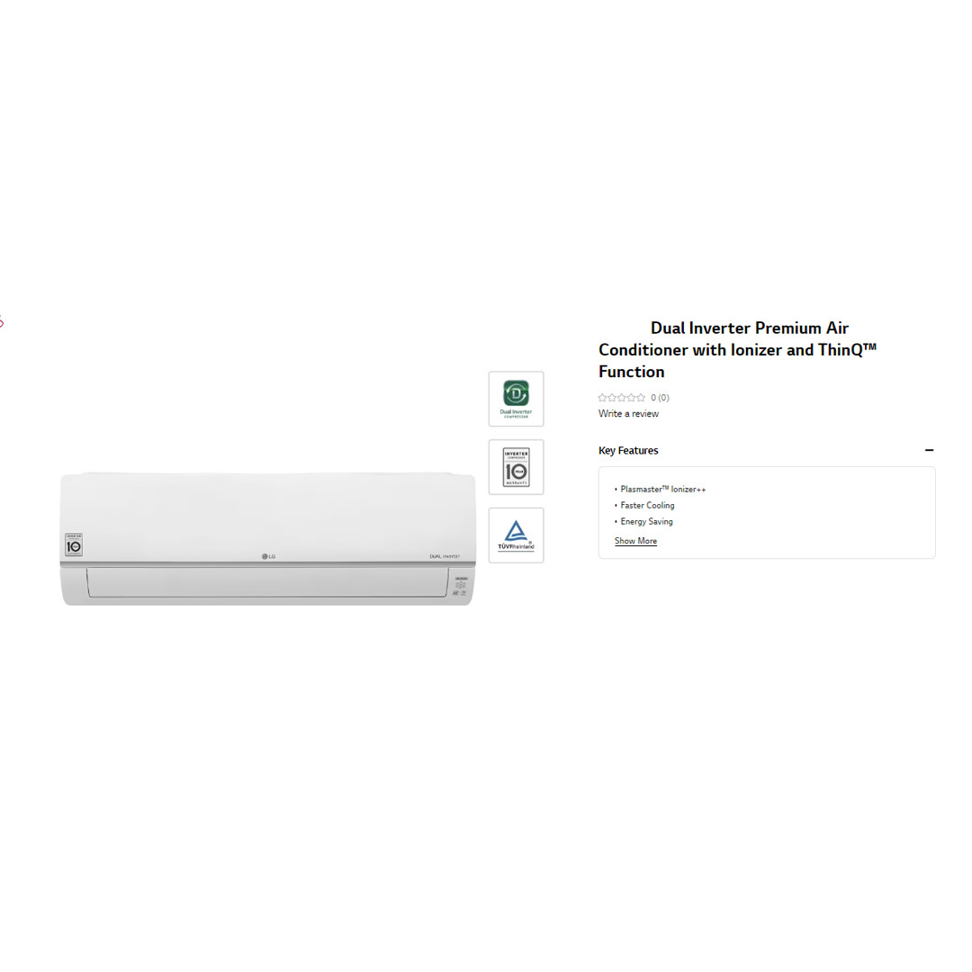 LG 1.0HP/1.5HP R32 Dual Inverter Wall Mounted Classic Air Conditioner S3-Q09WAPWL/S3-Q12JAPWL | Environment-Friendly Refrigerant | Safety Against Voltage Fluctuation | Faster Cooling | | Air Conditioner with 1 Year Warranty
