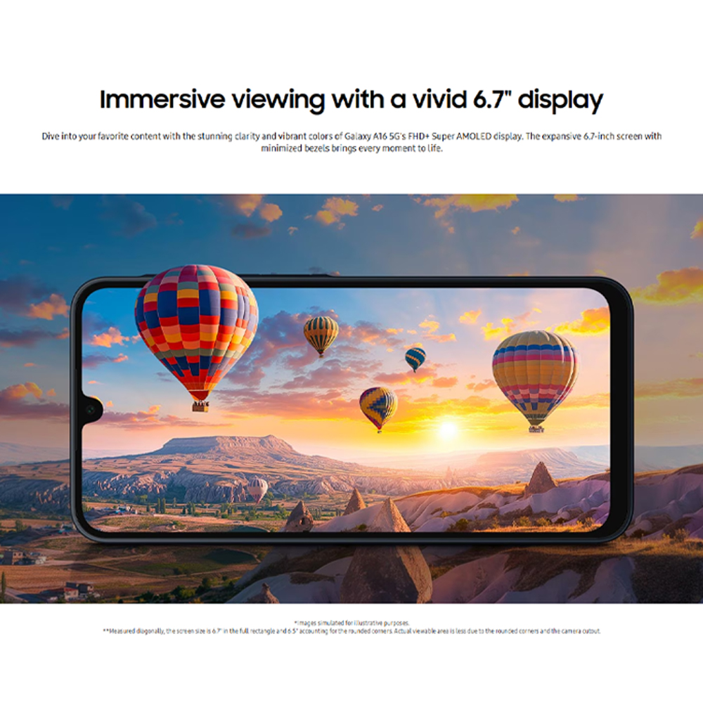 SAMSUNG Galaxy A16 5G 8GB+256GB | Android 14, One UI Core 6.1 | Octa-core, Mediatek Dimensity 6300 | 5000 mAh