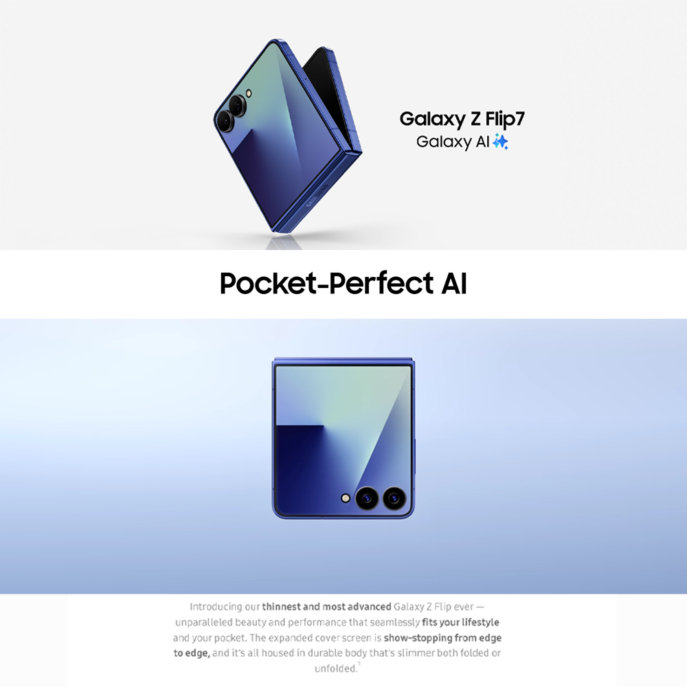 SAMSUNG Galaxy Z Flip7 | Our Largest FlexWindow | 50 MP Selfie Camera | Galaxy AI