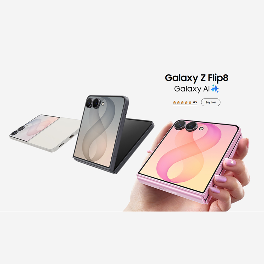 SAMSUNG Galaxy Z Flip8 12GB+256GB / 12GB+512GB | 6.9 inch, Foldable Dynamic | 50MP Rear Camera | Exynos 2600 (2 nm) | Android 17, One UI 9 | Li-Po 4300mAh, 25W Fast Charge