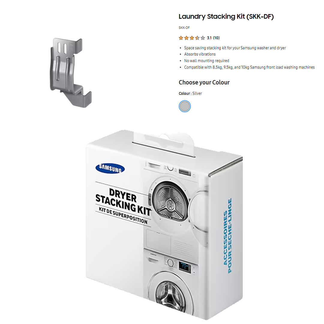 Samsung Laundry Stacking Kit SKK-DF | Space saving | No wall mounting required