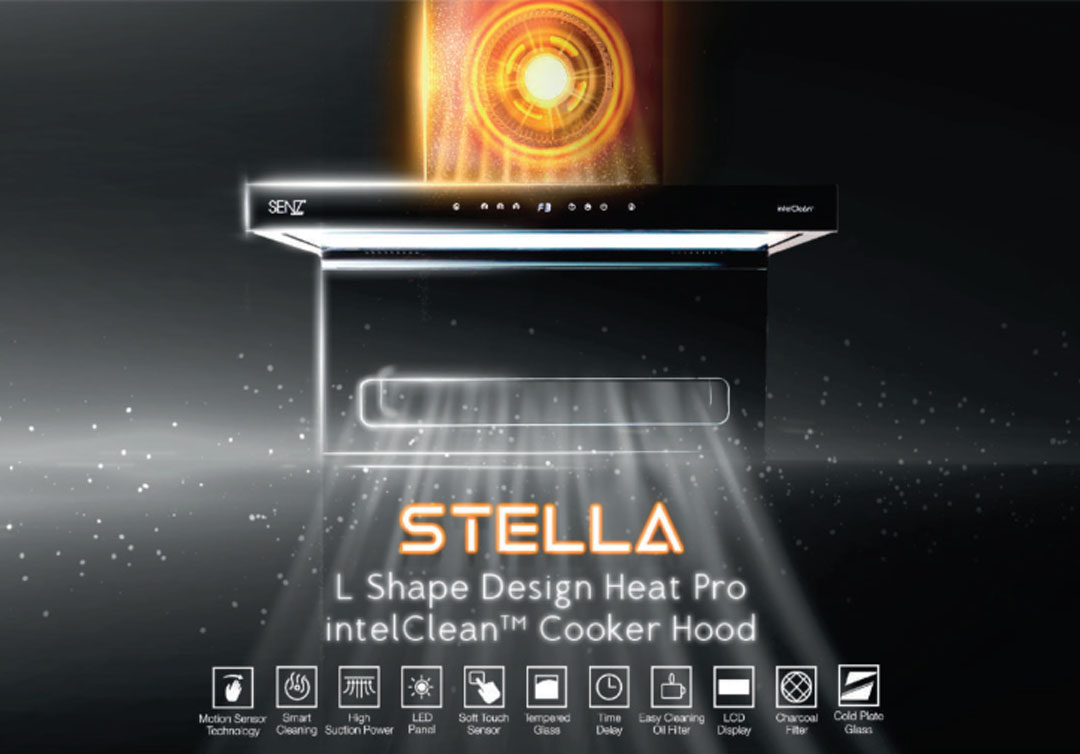 SENZ Heat Pro interClean Cooker Hood SZ-CH3288AC / SZ-CH8380AC / SZ-CH9050AC | Motion Sensor Technology | Smart Cleaning | LED Lamp | Cooker Hood with 1 Year Warranty