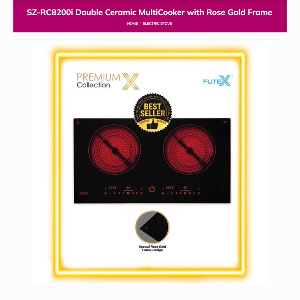 SENZ 2 Burners MultiCooker & SmartCooker  SZ-RI6200i / SZ-RC8200i / SZ-RI3600i | Touch Button | LED display | Pre-set heat level | Burners with 1 Year Warranty