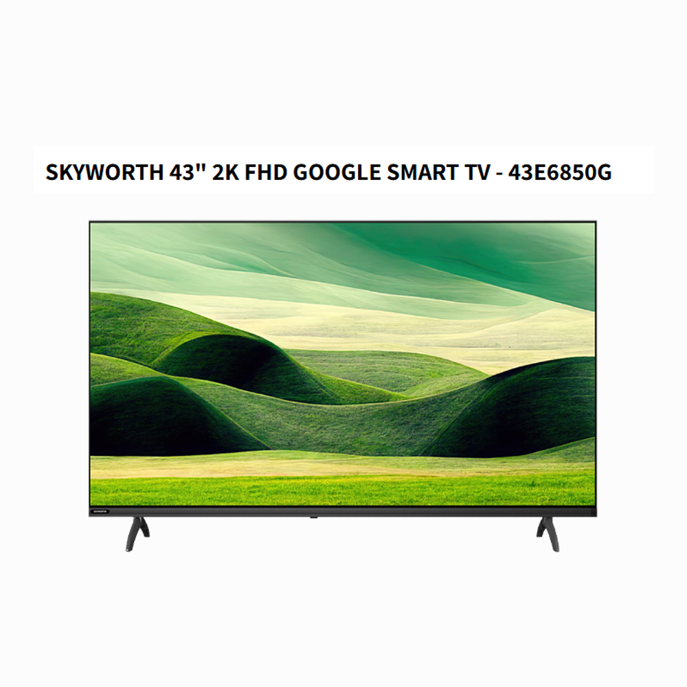SKYWORTH 43" 2K FHD Google TV 43E6850G | S AI Engine | Visual Aid | HDR 10 & HLG | Dolby Audio & Wonder Audio