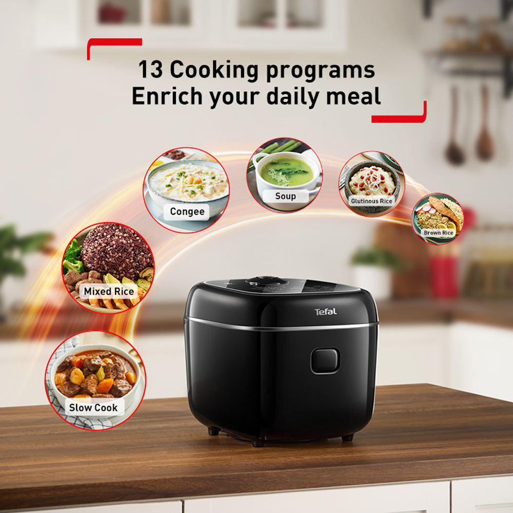 Tefal 1.8L Delirice Max Fuzzy Logic Rice Cooker RK7711 / RK7778 | 3D Max technology | Exclusive spherical pot | Up to 10% energy savings |  Smart digital cooking