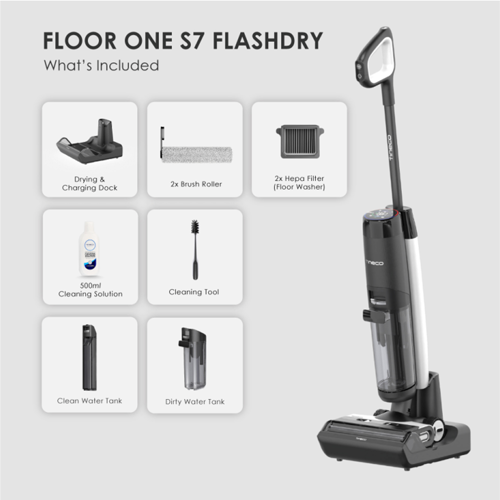Tineco 30AW Floor One Flash Dry S7 | Display Screen: LED | MHCBS™ technology | iLoop™ smart sensor technology
