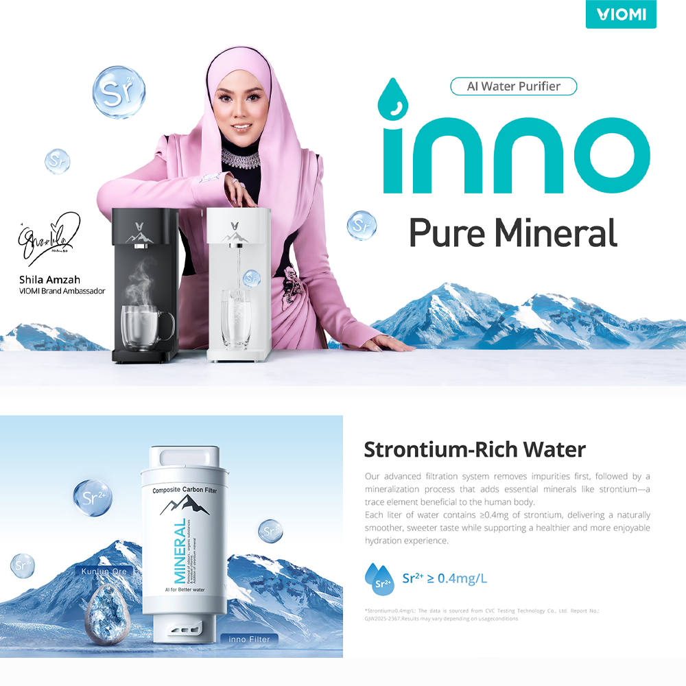 Viomi Tabletop AI Water Purifier Inno MJMY24-B | Strontium-Rich Water | 6 layers deep filtration | UV Sterilization | Smart Control