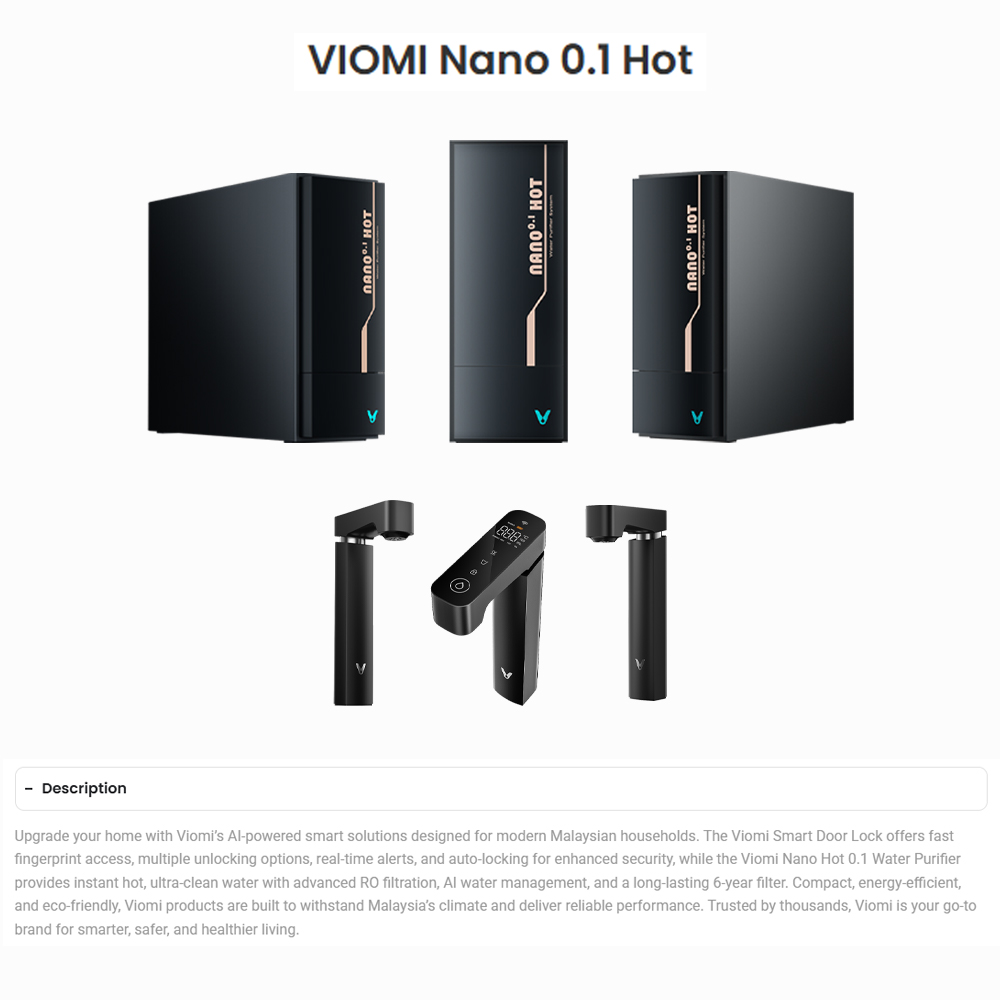 Viomi Nano 0.1 Hot AI Undersink Water Purifier MR662-M | 7 layers deep filtration | Advanced RO filtration | WiFi connection