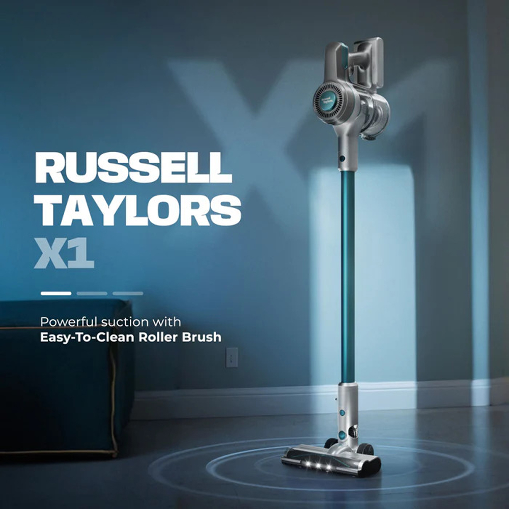 Russell Taylors 200W Cyclone Cordless Vacuum Cleaner X1 |  Powerful Motor | Suction Power: 23 kPa | Mode: 3-speed | 2 Year General Warranty
