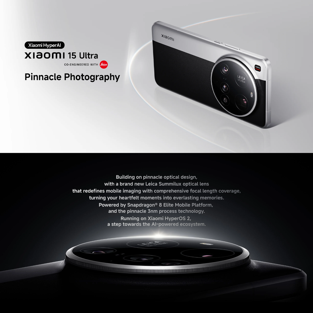 Xiaomi 15 Ultra 16GB+512GB/ 16GB+1TB | Qualcomm SM8750-AB Snapdragon 8 Elite (3 nm) | 6.73 inches, LTPO AMOLED | 200MP Camera | Li-Po 5410 mAh, 90W HyperCharge