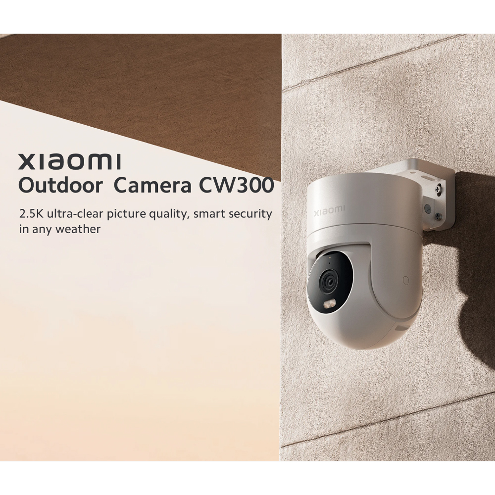Xiaomi 2500P Outdoor Camera CW300  | Smart Full-Color Night Vision | IP66 Water and Dust Resistant | AI Human Tracking | Audible and Visual Alarm