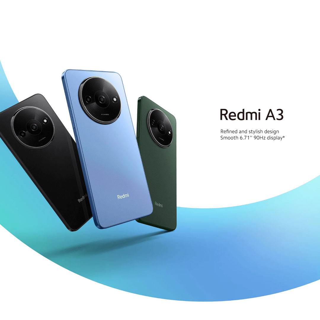 Xiaomi Redmi A3 4GB+128GB | 6.71 inch | Android 14 (Go edition) | Li-Po 5000 mAh, 10W Fast Charging | Dot Drop Display | Mediatek Helio G36 (12 nm) | Smartphones with 1 Year Warranty