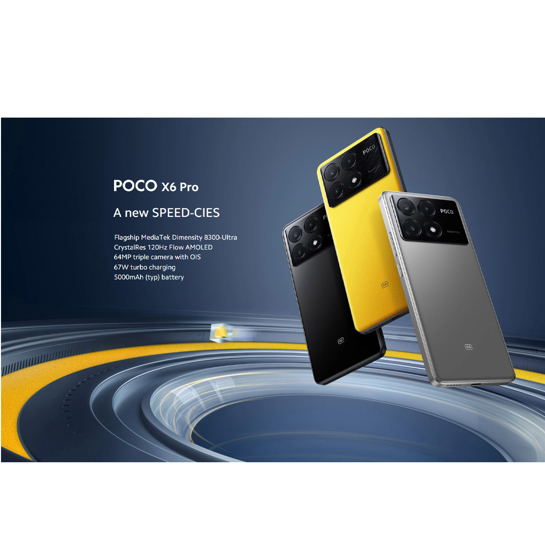 Xiaomi POCO X6 Pro | 8GB+256GB / 12GB+ 512GB | Flagship MediaTek Dimensity 8300-Ultra | CrystalRes 120Hz FIow AMOLED | 64MP Triple Camera with OIS | Smartphone with 1 Year Warranty