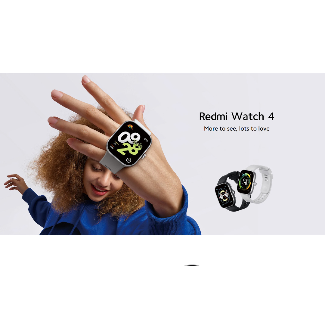 Xiaomi Redmi Watch 4 | 470mAh | Ultra-large 1.97" Square AMOLED | 60Hz refresh rate | 5ATM Water Resistance | Built-in Multi-System GNSS | 4-Channel PPG Sensor Configuration | Smartwatch with 1 Year Warranty