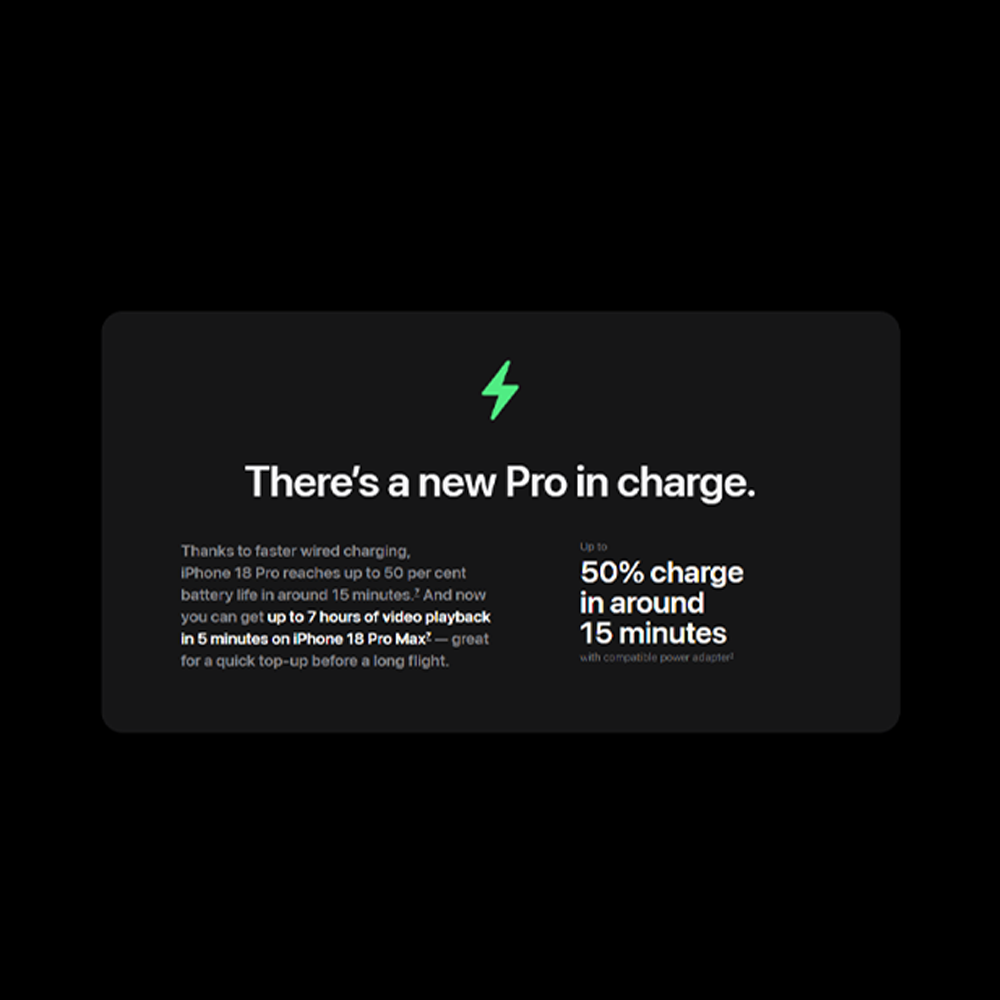 Apple iPhone 18 Pro 256GB / 512GB / 1TB / 2TB | 6.3-inch, LTPO Super Retina XDR OLED | 48MP Rear Camera | iOS 27 | Apple A20 Pro | Li-Ion 4056 mAh