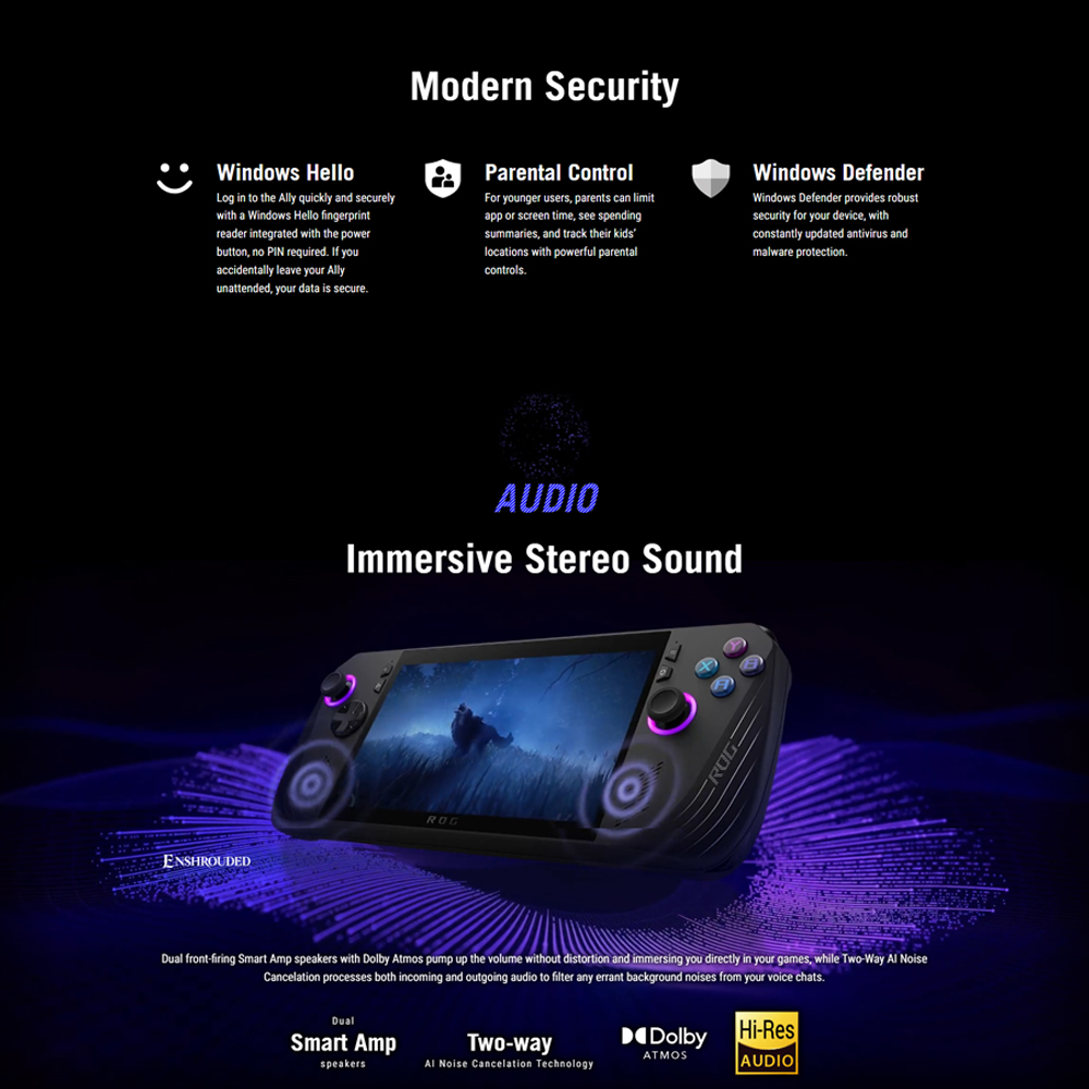 ASUS 12GB+12GB+1TB ROG Ally X (2024) | RC72L-ANH012W | AMD Radeon™ Graphics | Windows 11 Home | 120Hz Refresh Rate