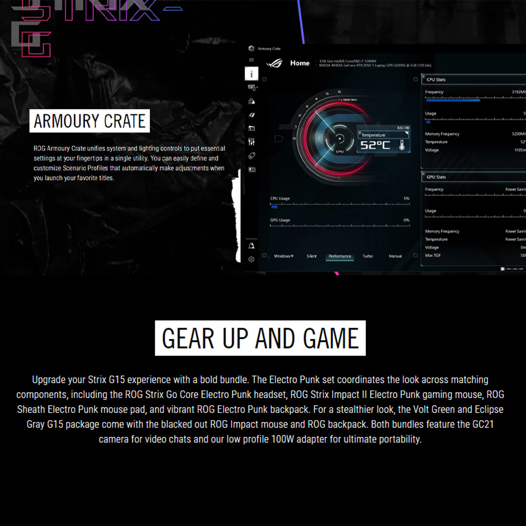 ASUS ROG Strix G15 Laptop 15.6-inch AMD Ryzen 7 6800H NVIDIA GeForce RTX 3060 16GB+512GB 2022 |  ROG Intelligent Cooling™ |  Dolby Vision and Dolby Atmos | Multiple RGB lighting zones | Laptop with 2 Year Warranty